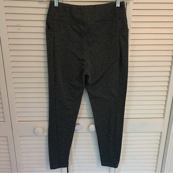 Soft Surroundings Gray Herringbone Leggings Womens S Pull-On Pockets 26" Inseam - Picture 6 of 13